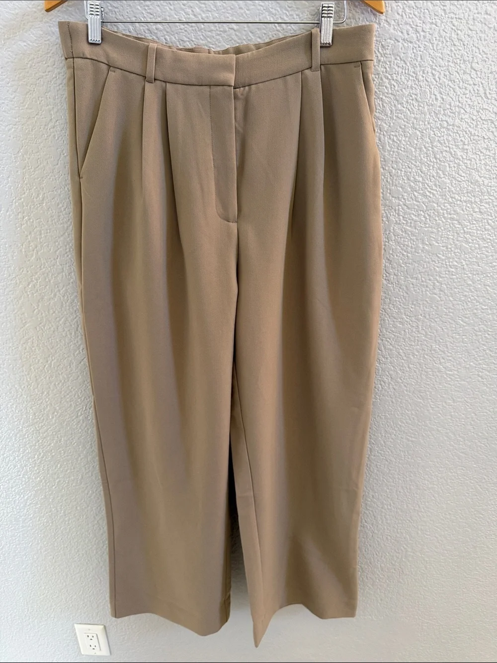 Abercrombie & Fitch Curved Sloane Tailored Trouser Pants Taupe Size 32 High Rise - Picture 2 of 7